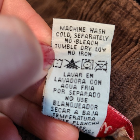 Vtg Wide Wale Brown Corduroy Jumper Dress Y2K Academia 90s Grunge Sz Large - Picture 10 of 10